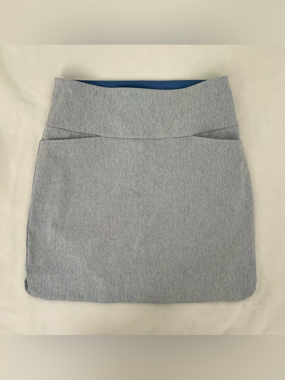 Light Gray Mini Skirt with Wide Waistband